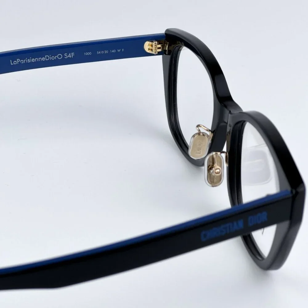 Dior LAPARISIENNEDIORO S4F 1000 BRAND NEW Eyeglasses Shiny Black Blue Women Geom